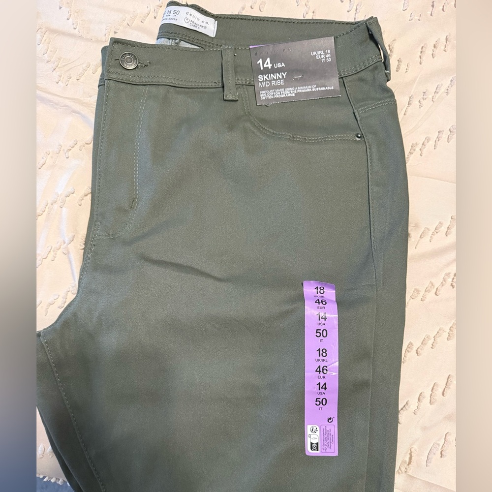 Primark Women's Skinny Jeans - Olive Green